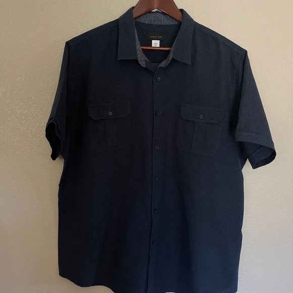 Structure Dark Blue Casual Button Down Shirt - Picture 1 of 4